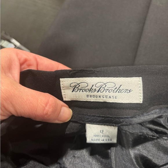 Brooks Brothers Brookease 100% Wool black lined dress pant size 12 - Picture 6 of 9